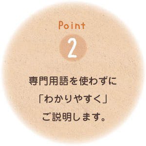 Point2専門用語を使わずに「わかりやすく」ご説明します。